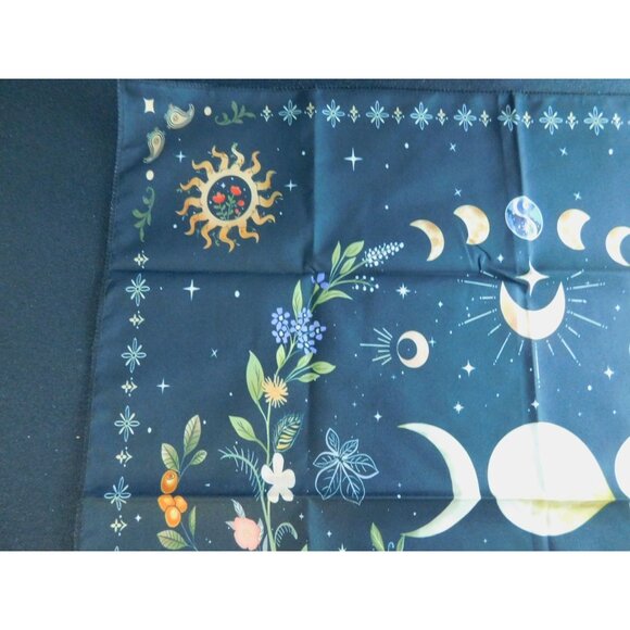 Celestial Moon Phase Altar Cloth 19" Square for Tarot Divination Starry Night De - Picture 5 of 9
